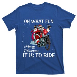 Biker Santa Motorcycle Fan Merry Christmas Xmas Holidays  T-Shirt