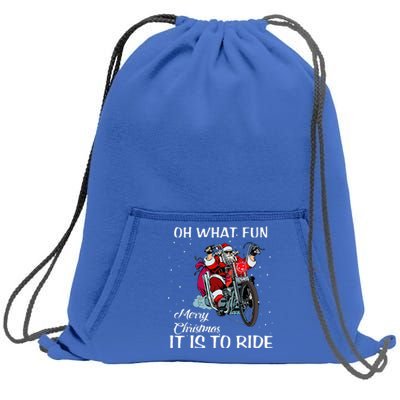 Biker Santa Motorcycle Fan Merry Christmas Xmas Holidays  Sweatshirt Cinch Pack Bag