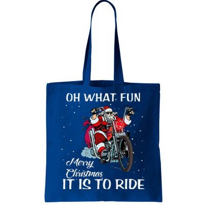 Biker Santa Motorcycle Fan Merry Christmas Xmas Holidays  Tote Bag