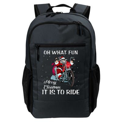 Biker Santa Motorcycle Fan Merry Christmas Xmas Holidays  Daily Commute Backpack