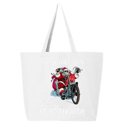 Biker Santa Motorcycle Fan Merry Christmas Xmas Holidays  25L Jumbo Tote