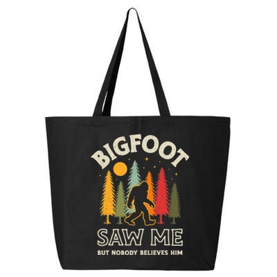 Bigfoot Saw Me But Nobody Believes Him Funny Sasquatch Retro 25L Jumbo Tote