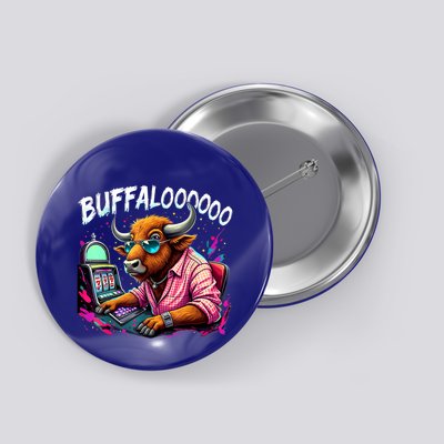 Buffalo Slot Machine Funny Casino Art Casino Lovers Costume Button