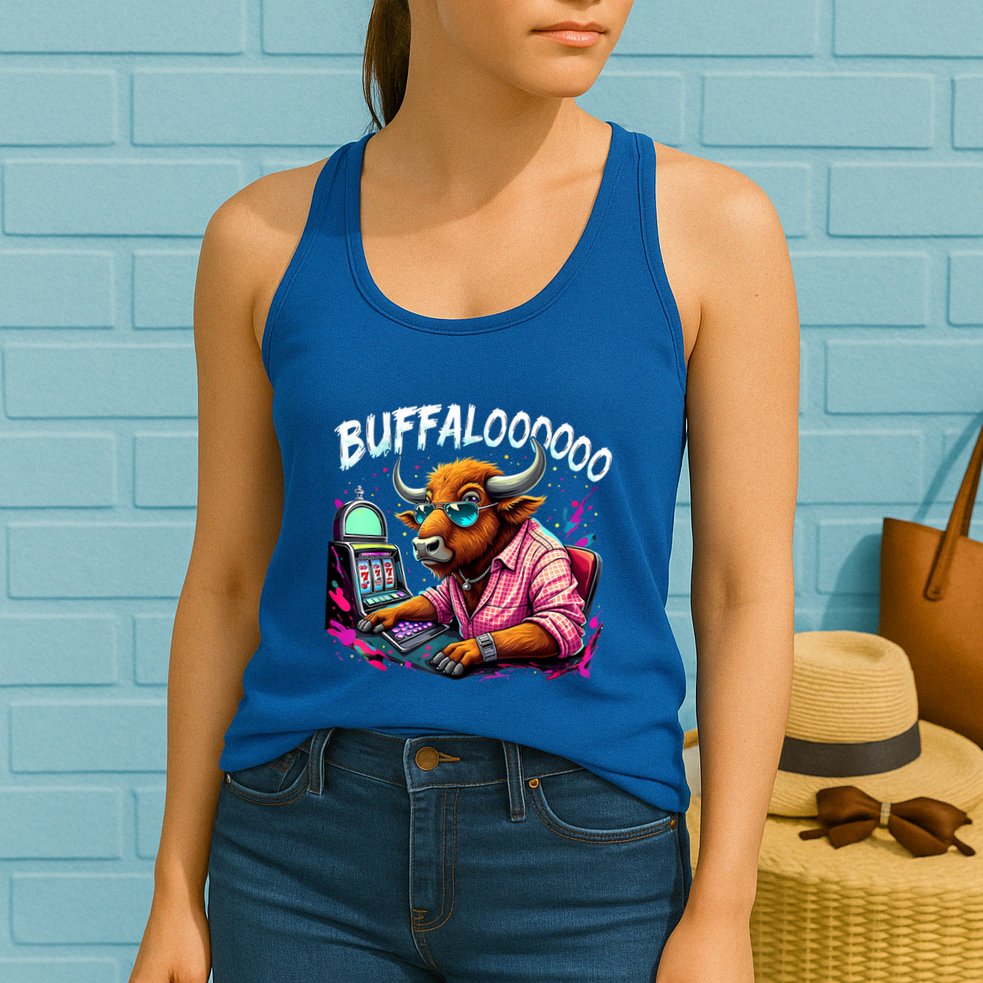 Buffalo Slot Machine Funny Casino Art Casino Lovers Costume Womens Tank Top