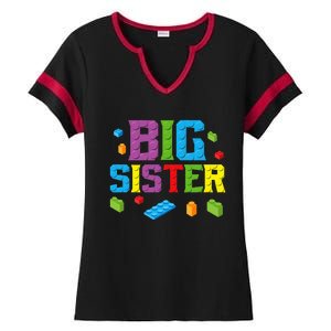 Big Sister Master Builder Building Bricks Blocks Family Set Ladies Halftime Notch Neck Tee