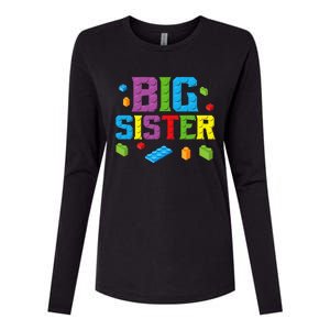 Big Sister Master Builder Building Bricks Blocks Family Set Womens Cotton Relaxed Long Sleeve T-Shirt