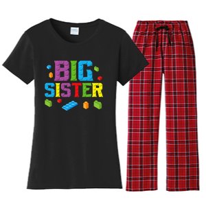 Big Sister Master Builder Building Bricks Blocks Family Set Women's Flannel Pajama Set