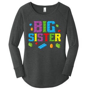 Big Sister Master Builder Building Bricks Blocks Family Set Women's Perfect Tri Tunic Long Sleeve Shirt