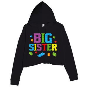 Big Sister Master Builder Building Bricks Blocks Family Set Crop Fleece Hoodie