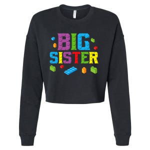 Big Sister Master Builder Building Bricks Blocks Family Set Cropped Pullover Crew