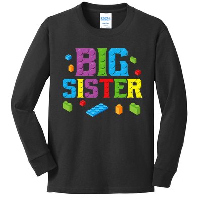 Big Sister Master Builder Building Bricks Blocks Family Set Kids Long Sleeve Shirt