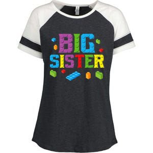 Big Sister Master Builder Building Bricks Blocks Family Set Enza Ladies Jersey Colorblock Tee