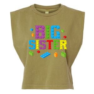 Big Sister Master Builder Building Bricks Blocks Family Set Garment-Dyed Women's Muscle Tee