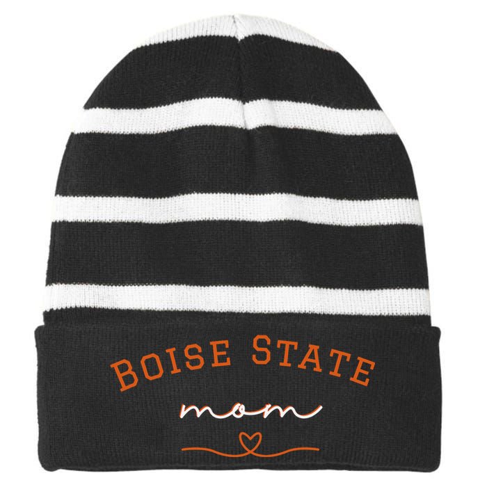 Boise State Mom College Striped Beanie with Solid Band