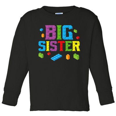 Big Sister Master Builder Building Bricks Blocks Family Set Toddler Long Sleeve Shirt