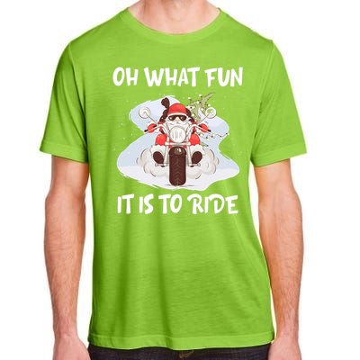 Biker Santa Motorcycle Fan Merry Christmas Xmas Holidays Adult ChromaSoft Performance T-Shirt