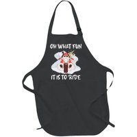 Biker Santa Motorcycle Fan Merry Christmas Xmas Holidays Full-Length Apron With Pockets