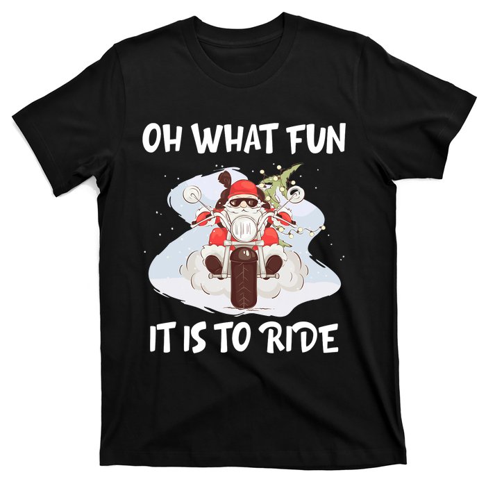 Biker Santa Motorcycle Fan Merry Christmas Xmas Holidays T-Shirt