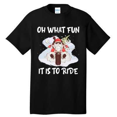 Biker Santa Motorcycle Fan Merry Christmas Xmas Holidays Tall T-Shirt