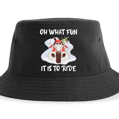 Biker Santa Motorcycle Fan Merry Christmas Xmas Holidays Sustainable Bucket Hat