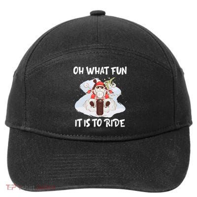 Biker Santa Motorcycle Fan Merry Christmas Xmas Holidays 7-Panel Snapback Hat