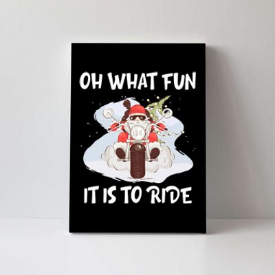 Biker Santa Motorcycle Fan Merry Christmas Xmas Holidays Canvas