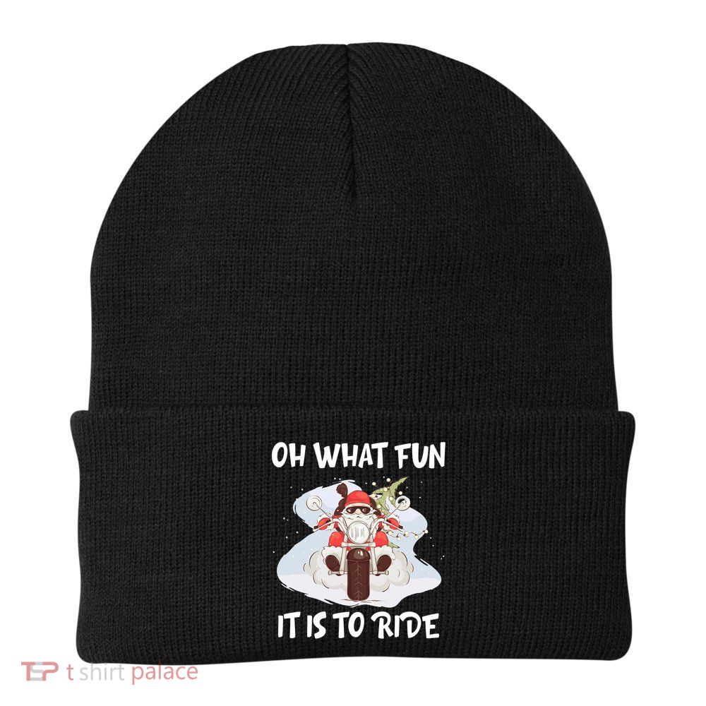Biker Santa Motorcycle Fan Merry Christmas Xmas Holidays Beanie
