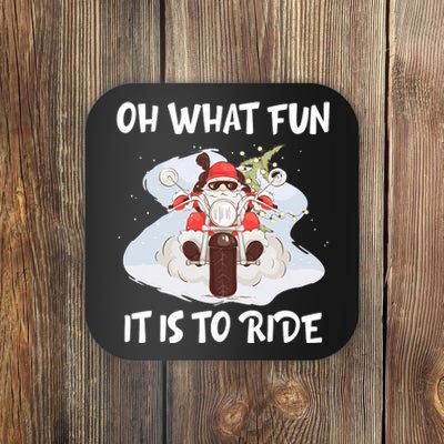 Biker Santa Motorcycle Fan Merry Christmas Xmas Holidays Coaster