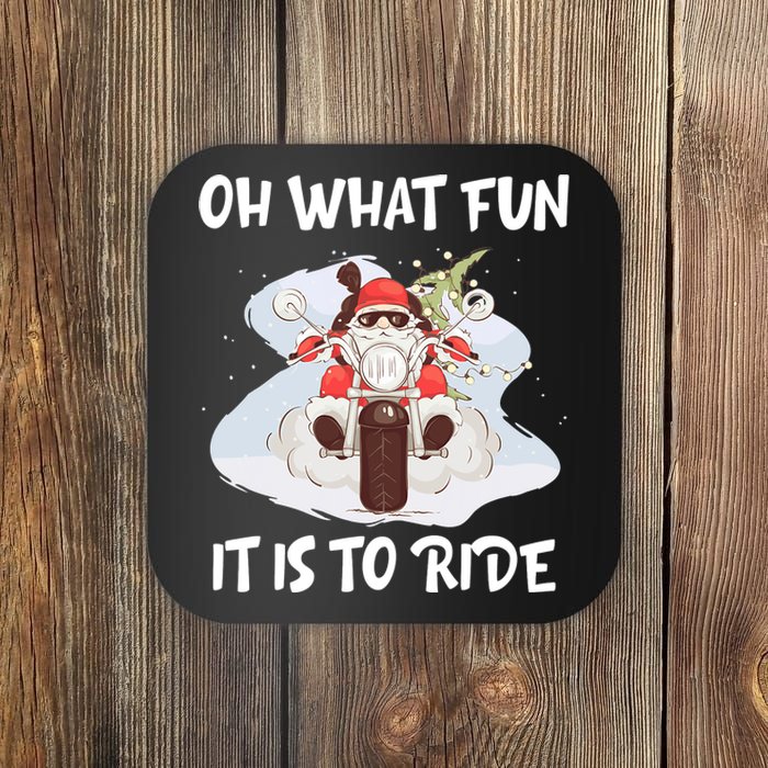 Biker Santa Motorcycle Fan Merry Christmas Xmas Holidays Coaster