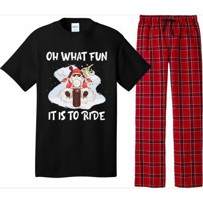 Biker Santa Motorcycle Fan Merry Christmas Xmas Holidays Pajama Set