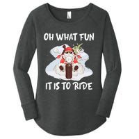 Biker Santa Motorcycle Fan Merry Christmas Xmas Holidays Women's Perfect Tri Tunic Long Sleeve Shirt