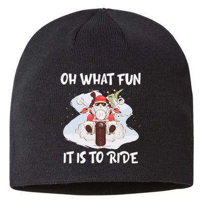 Biker Santa Motorcycle Fan Merry Christmas Xmas Holidays Sustainable Beanie