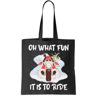 Biker Santa Motorcycle Fan Merry Christmas Xmas Holidays Bag