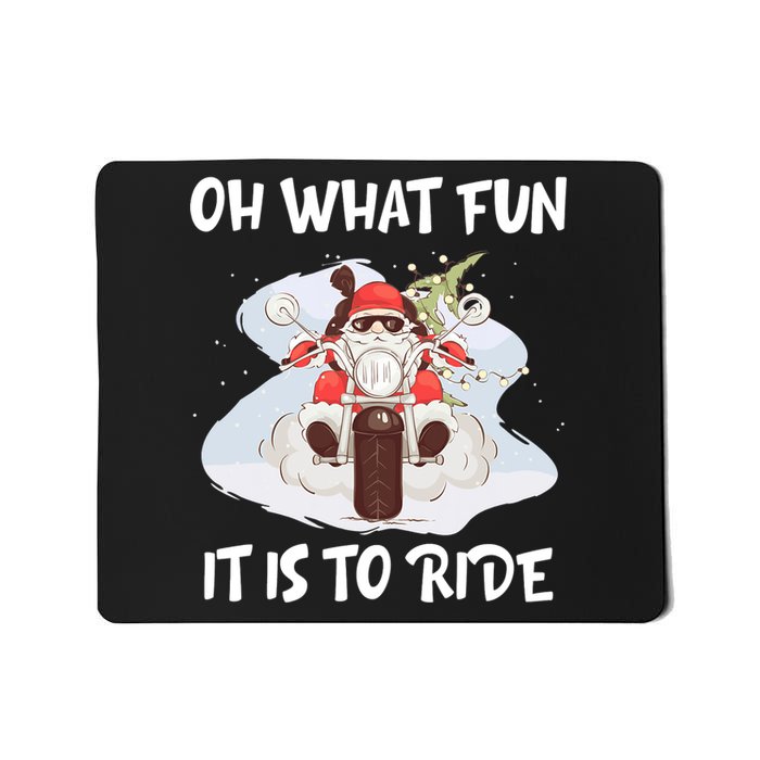 Biker Santa Motorcycle Fan Merry Christmas Xmas Holidays Mousepad