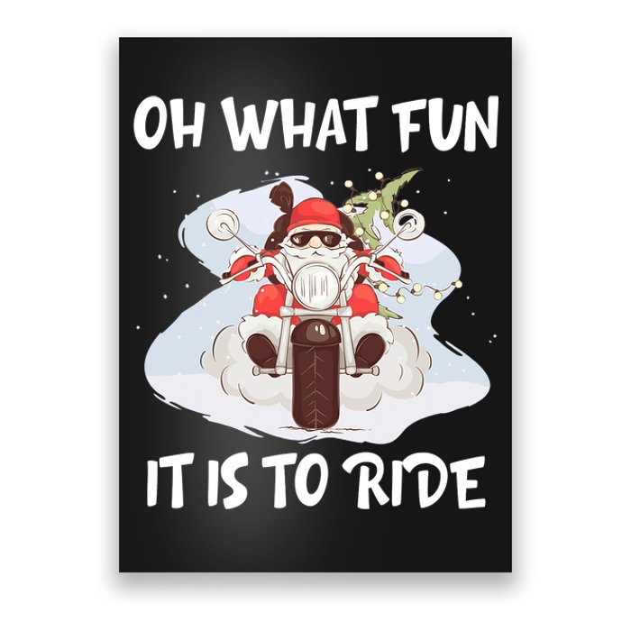 Biker Santa Motorcycle Fan Merry Christmas Xmas Holidays Poster