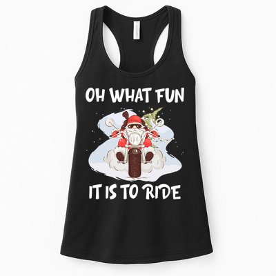 Biker Santa Motorcycle Fan Merry Christmas Xmas Holidays Womens Tank Top