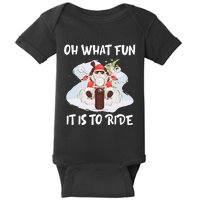 Biker Santa Motorcycle Fan Merry Christmas Xmas Holidays Baby Bodysuit