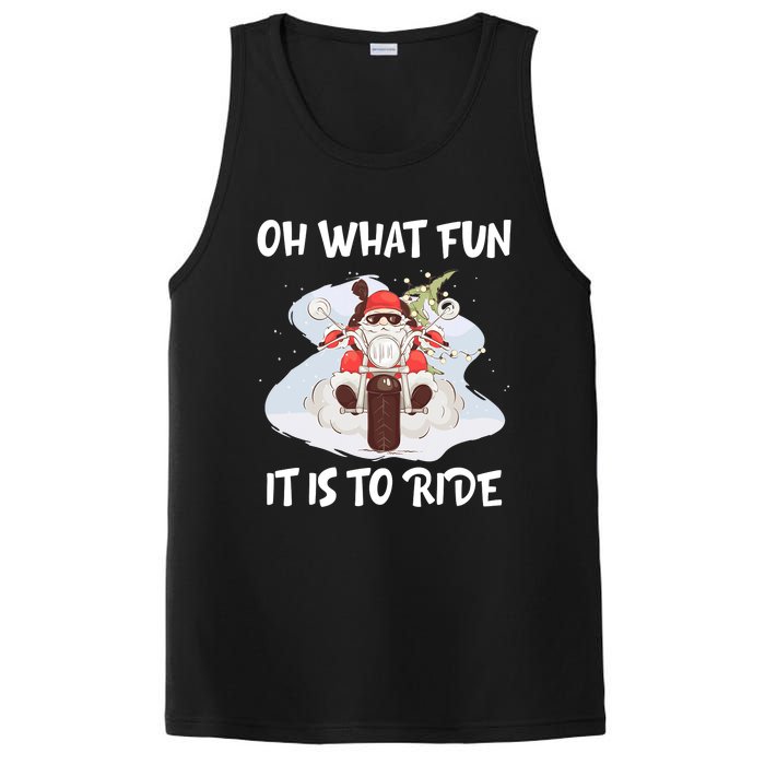 Biker Santa Motorcycle Fan Merry Christmas Xmas Holidays PosiCharge Competitor Tank