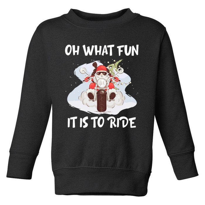 Biker Santa Motorcycle Fan Merry Christmas Xmas Holidays Toddler Sweatshirt