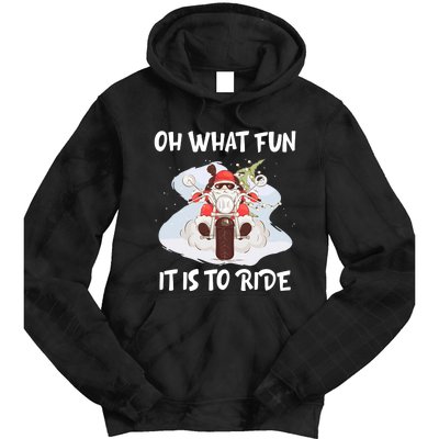 Biker Santa Motorcycle Fan Merry Christmas Xmas Holidays Tie Dye Hoodie