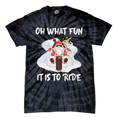 Biker Santa Motorcycle Fan Merry Christmas Xmas Holidays Tie-Dye T-Shirt