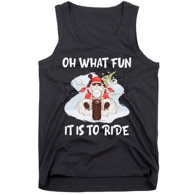 Biker Santa Motorcycle Fan Merry Christmas Xmas Holidays Tank Top