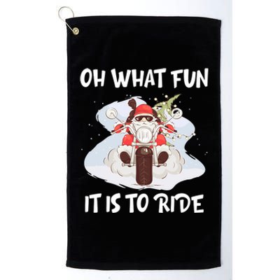 Biker Santa Motorcycle Fan Merry Christmas Xmas Holidays Platinum Collection Golf Towel