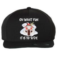 Biker Santa Motorcycle Fan Merry Christmas Xmas Holidays Wool Snapback Cap