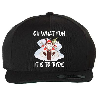 Biker Santa Motorcycle Fan Merry Christmas Xmas Holidays Wool Snapback Cap