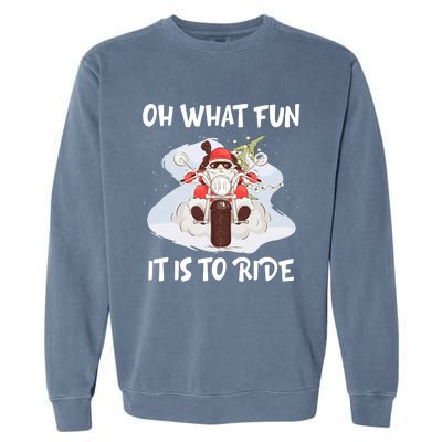 Biker Santa Motorcycle Fan Merry Christmas Xmas Holidays Garment-Dyed Sweatshirt