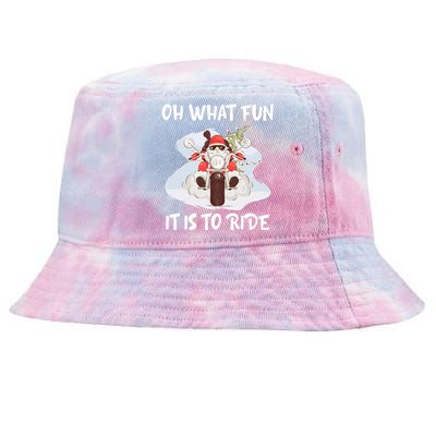 Biker Santa Motorcycle Fan Merry Christmas Xmas Holidays Tie-Dyed Bucket Hat