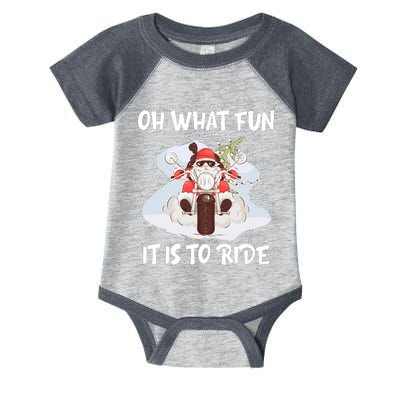 Biker Santa Motorcycle Fan Merry Christmas Xmas Holidays Infant Baby Jersey Bodysuit