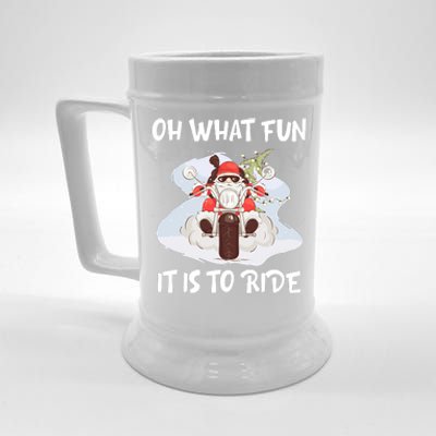 Biker Santa Motorcycle Fan Merry Christmas Xmas Holidays Beer Stein