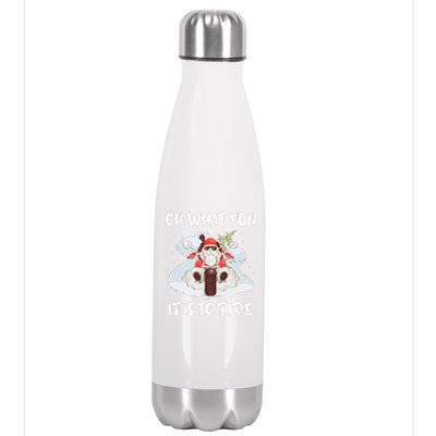 Biker Santa Motorcycle Fan Merry Christmas Xmas Holidays Stainless Steel Insulated Water Bottle